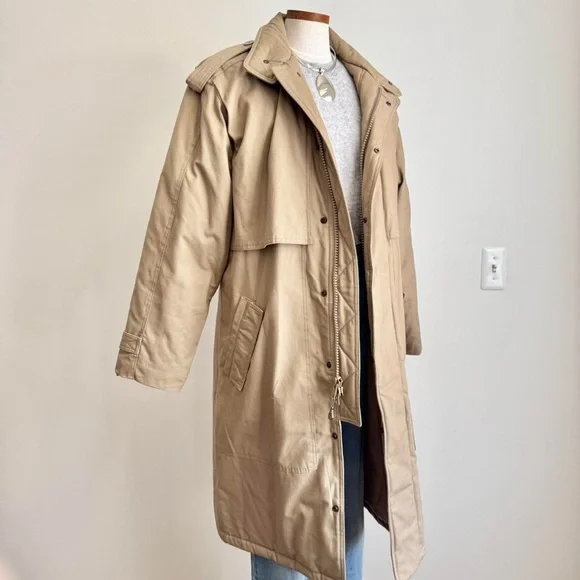 Vintage Tan Coat - Thick / Insulated Puffer Ski Snow Medium - Picture 1 of 8